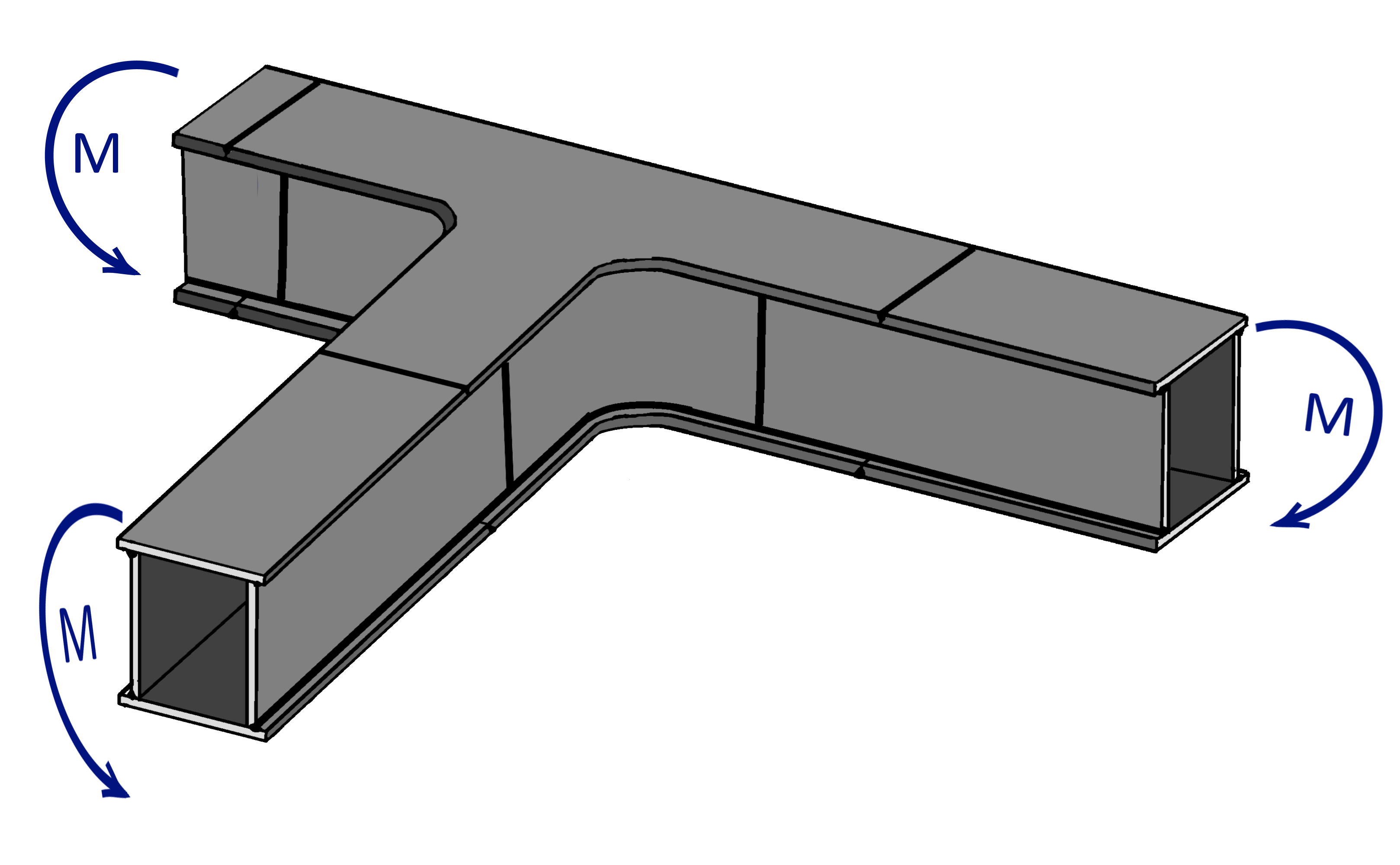 Picture 3: Beam with smooth transitions and as few overlapping welds as possible.